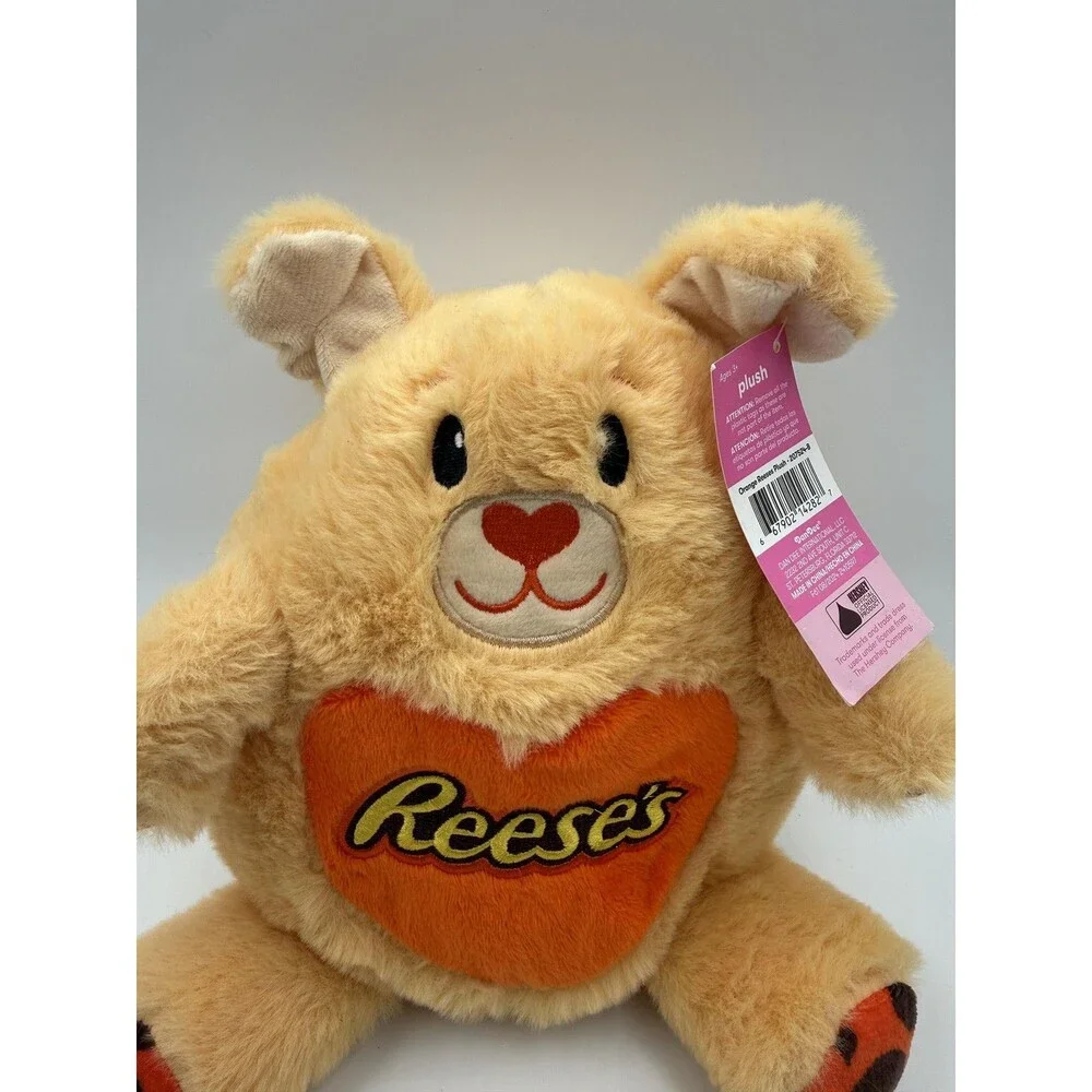 NEW 10 in Dan Dee Reese's Heart Bear Plush Stuffed Animal Toy Tan Orange Cute